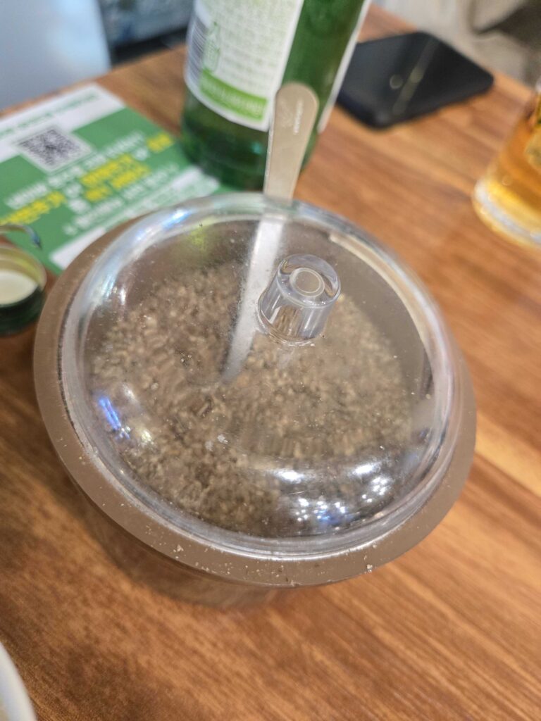 Somaek soju bomb at Taeyang Gopchang Gundae — classic Korean drinking style