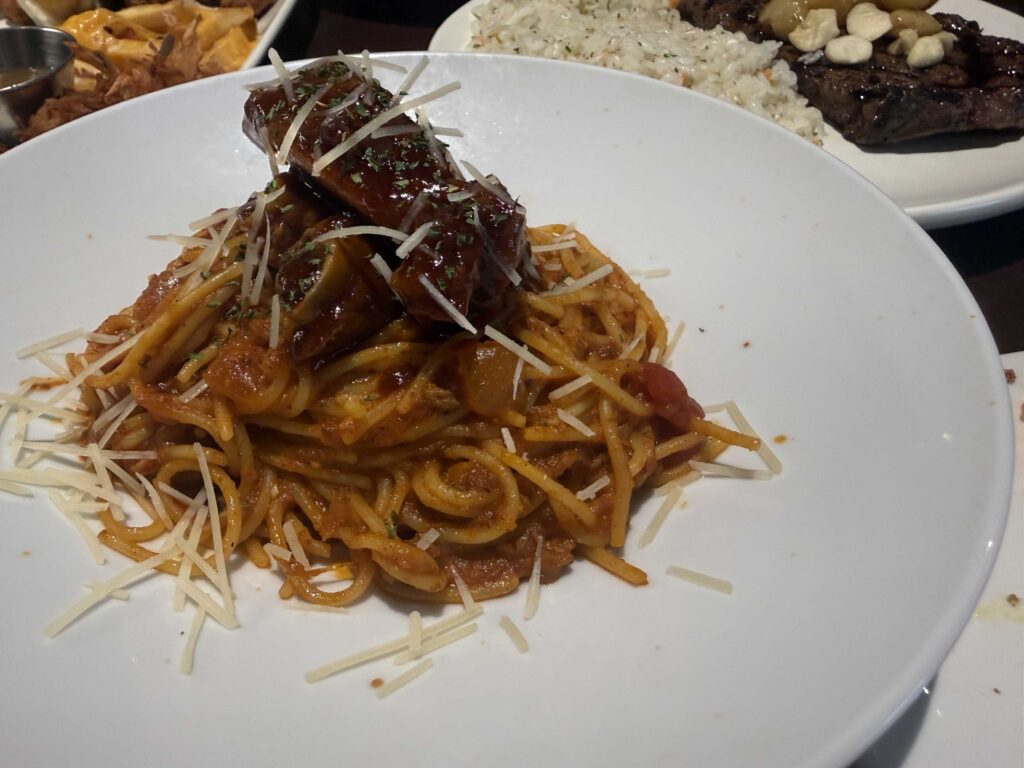 Family meal spread at Outback Steakhouse Jamsil