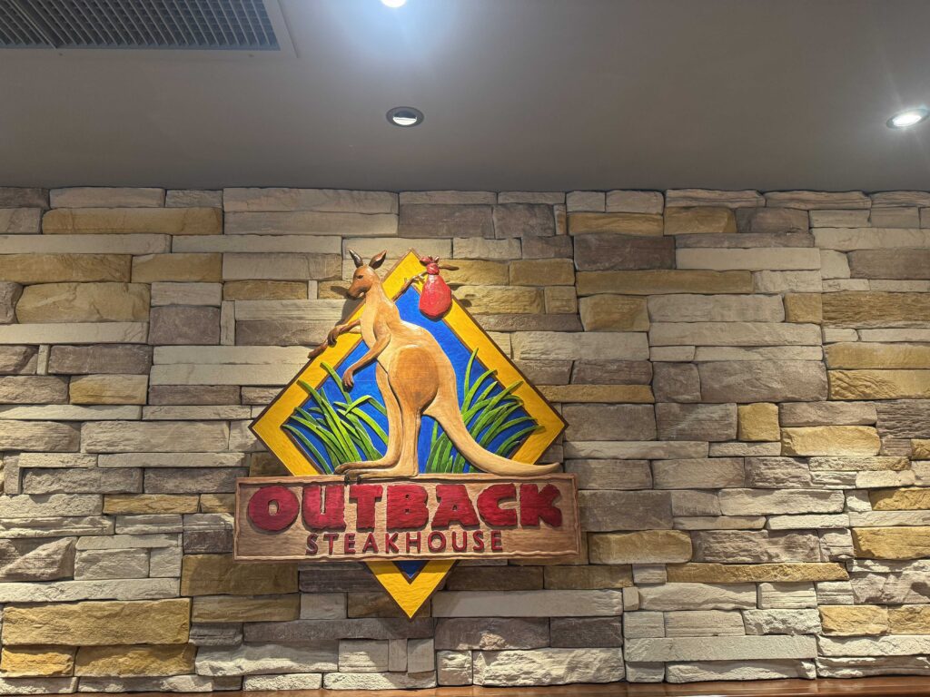 Outback Steakhouse Jamsil logo sign at Lotte World Mall Seoul