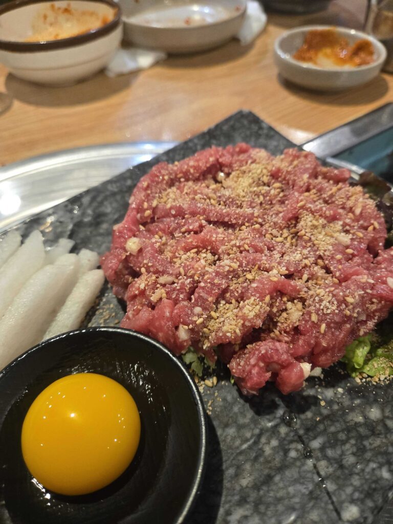 Exterior view and entrance of Mongttang Saenggogi Korean BBQ restaurant in Seongsu Seoul