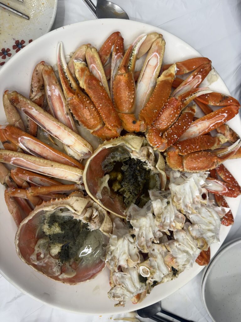 Close-up of fresh raw fish sashimi slices at Meoguri Hoetjip