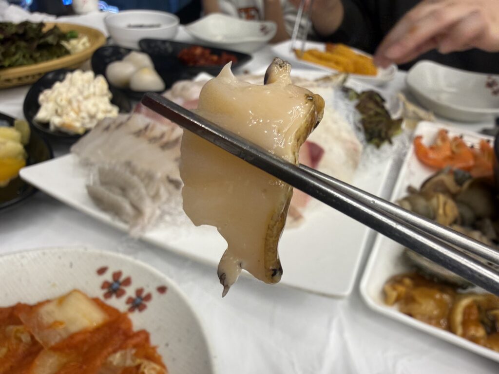 Spicy crab ramen noodles at Meoguri Hoetjip Sokcho