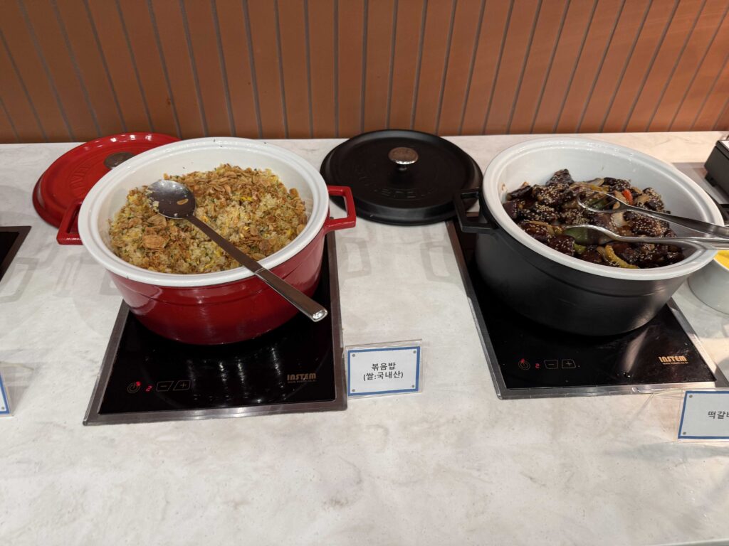Cereal granola and yogurt station at Oak Valley Resort breakfast buffet