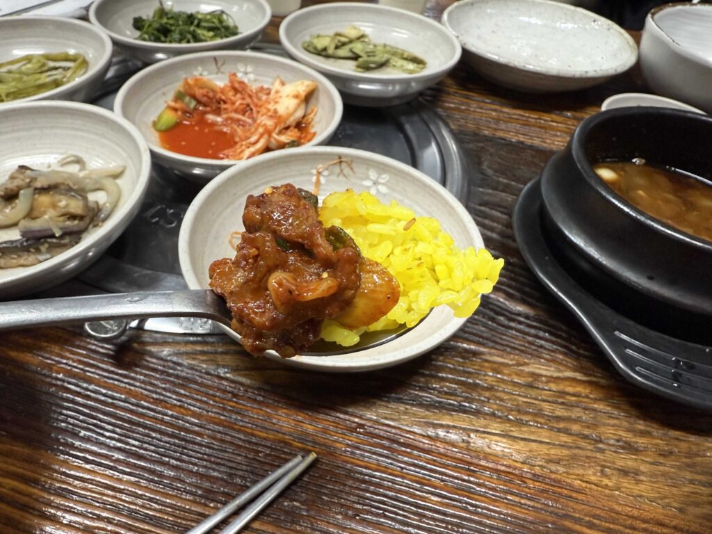 Korean galbi jjim braised short ribs with fried rice at Deulkkot Garden Wonju
