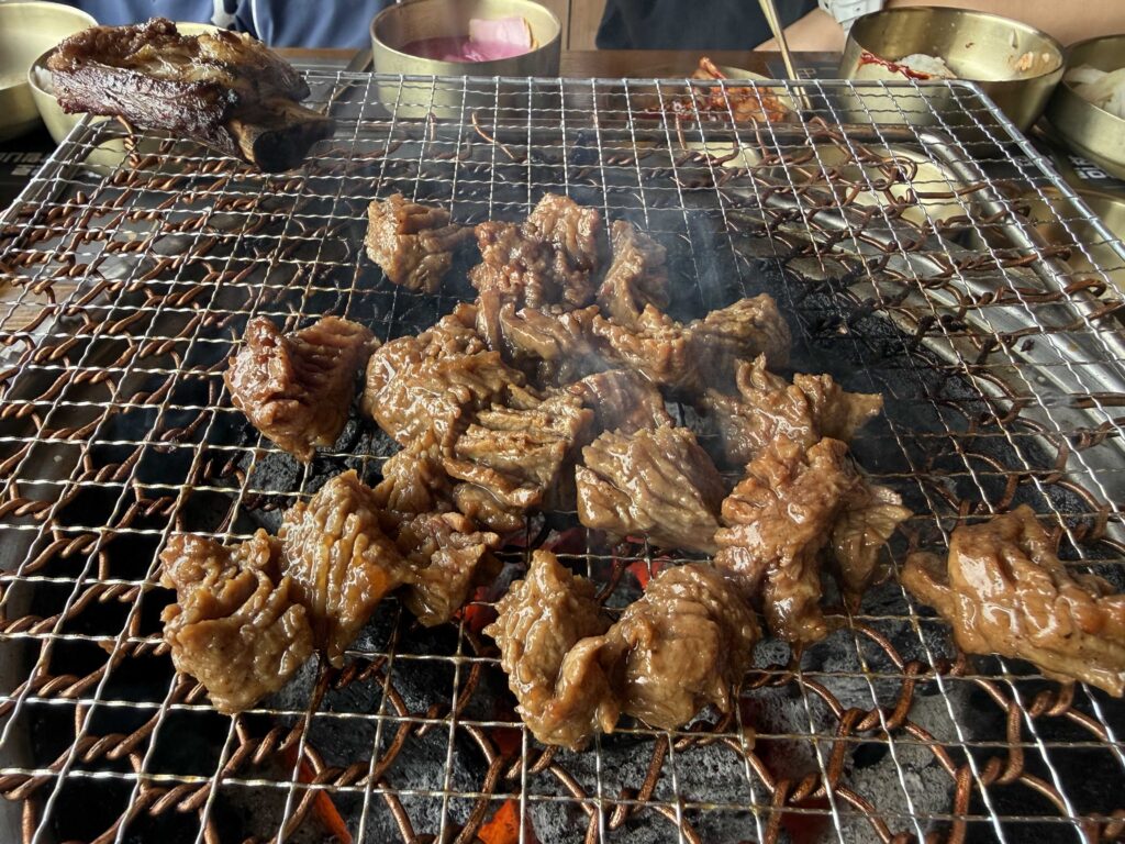 Grilled boneless Idong galbi with smoky char