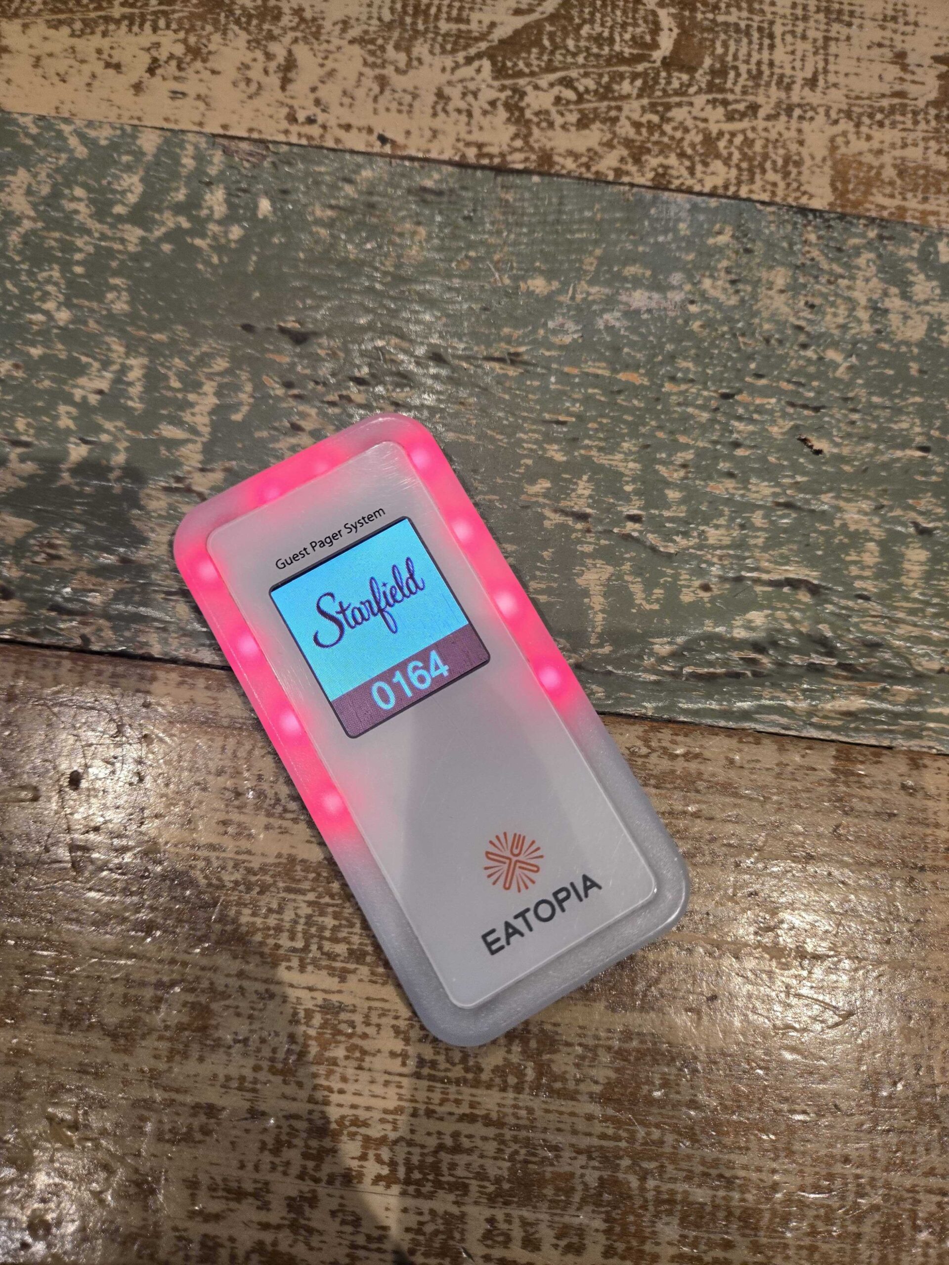 Eatopia Starfield Hanam Guest Pager System buzzer number 0164 glowing pink