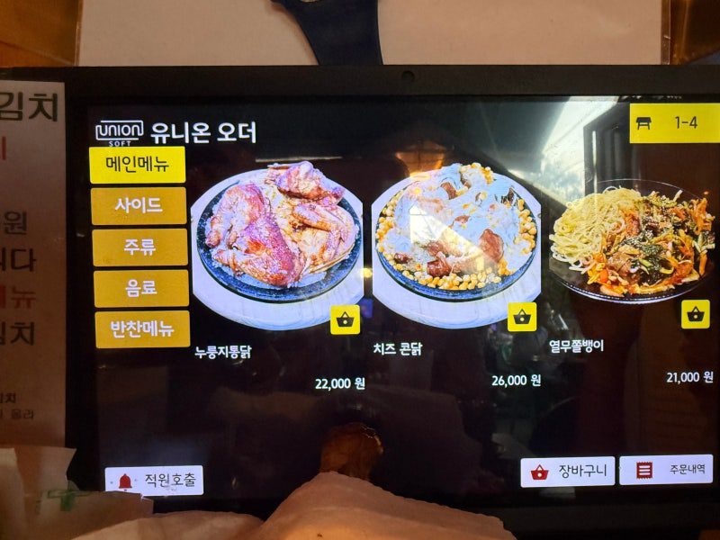 The main dishes on the table tablet