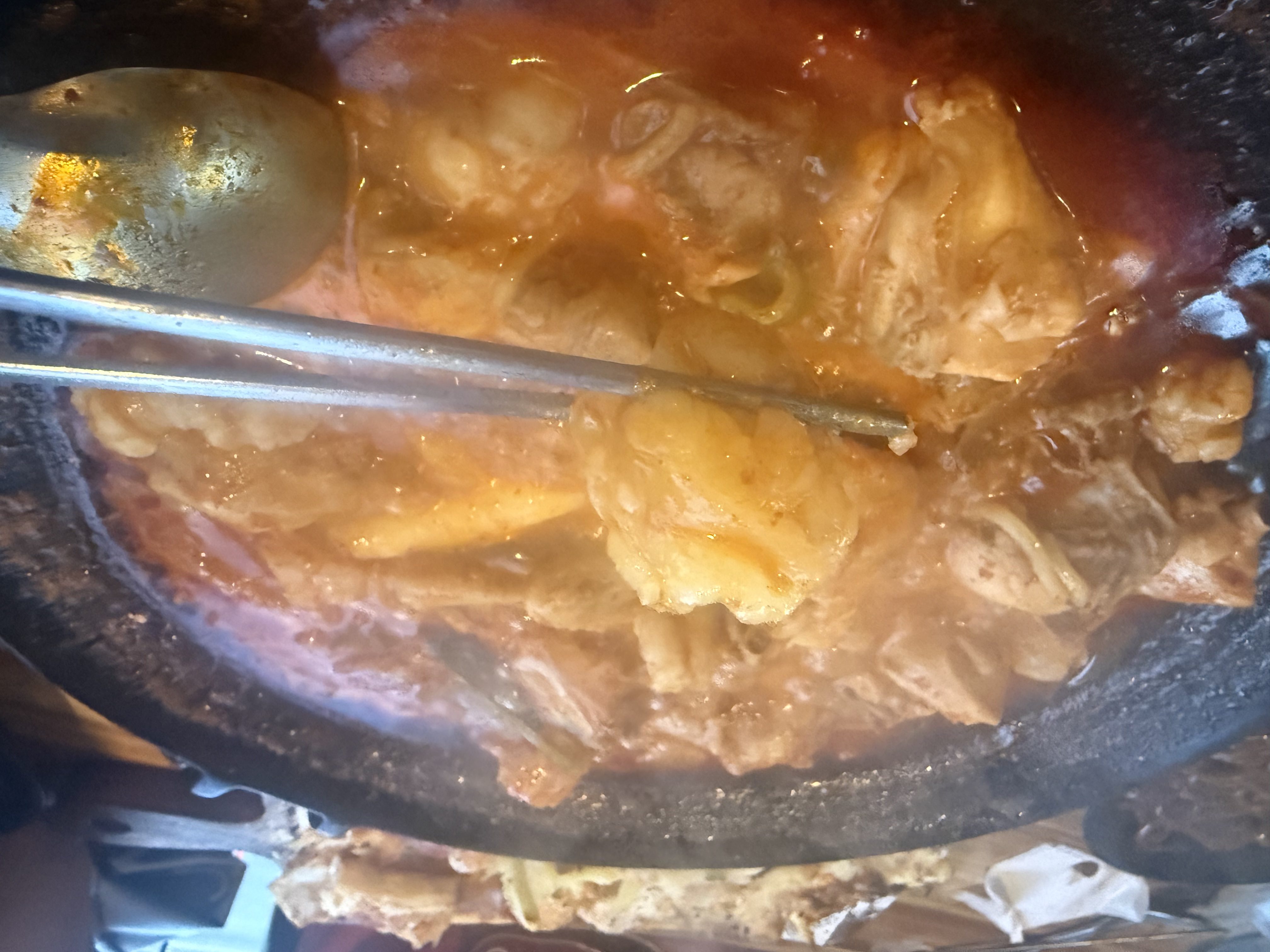 Gopdori-tang spicy chicken stew simmering at Pocha Cheonguk Hanam family review