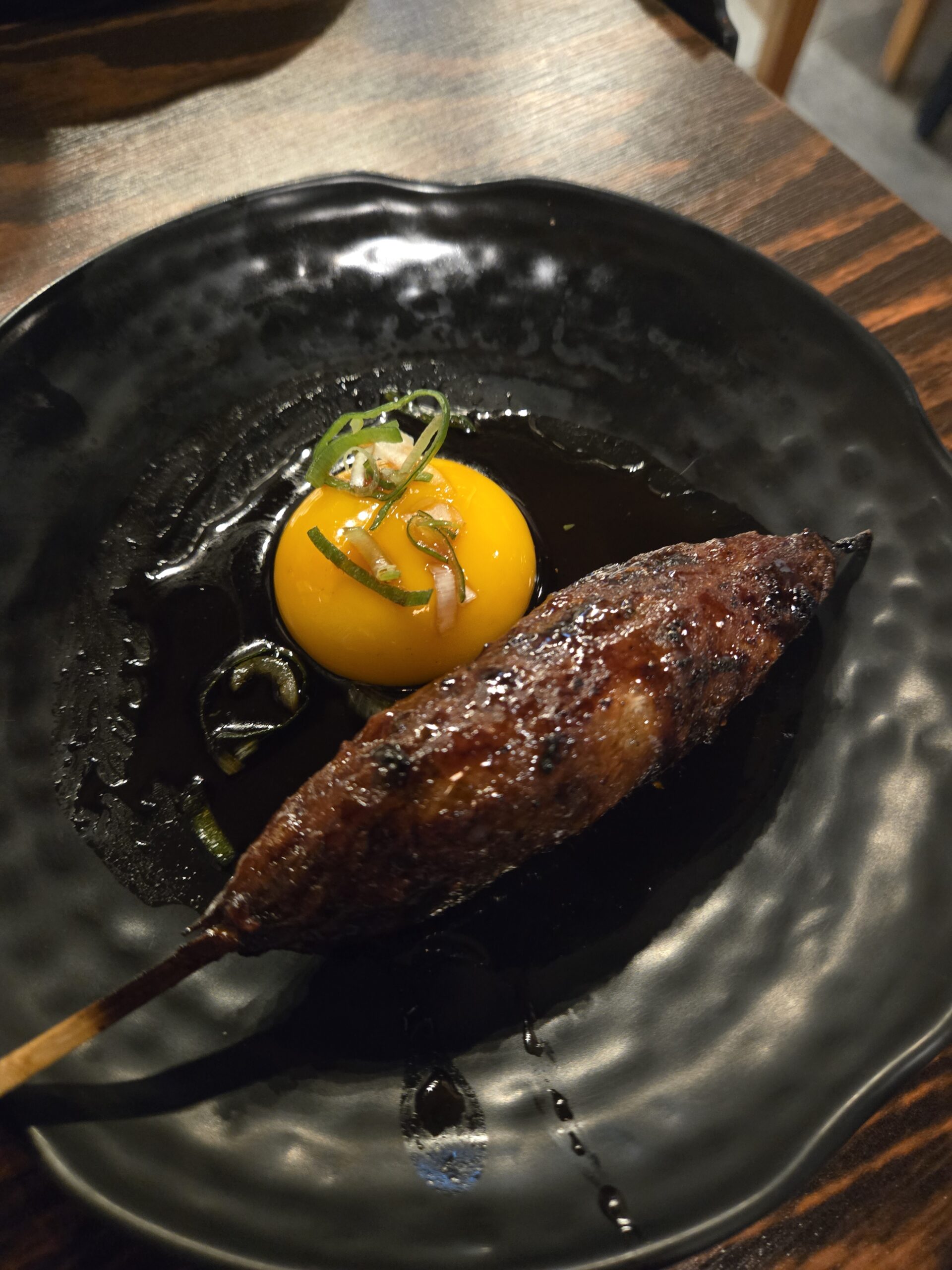 Tunatori Konkuk tsukune skewer raw egg yolk chicken meatball
