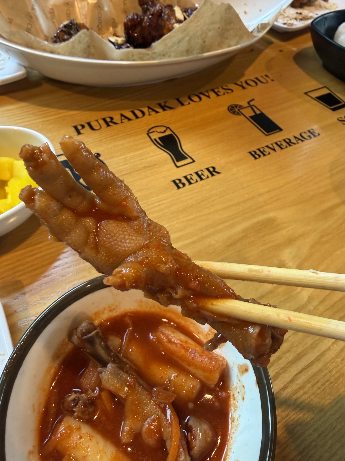 Puradak cheese stick stretching with a long cheese pull