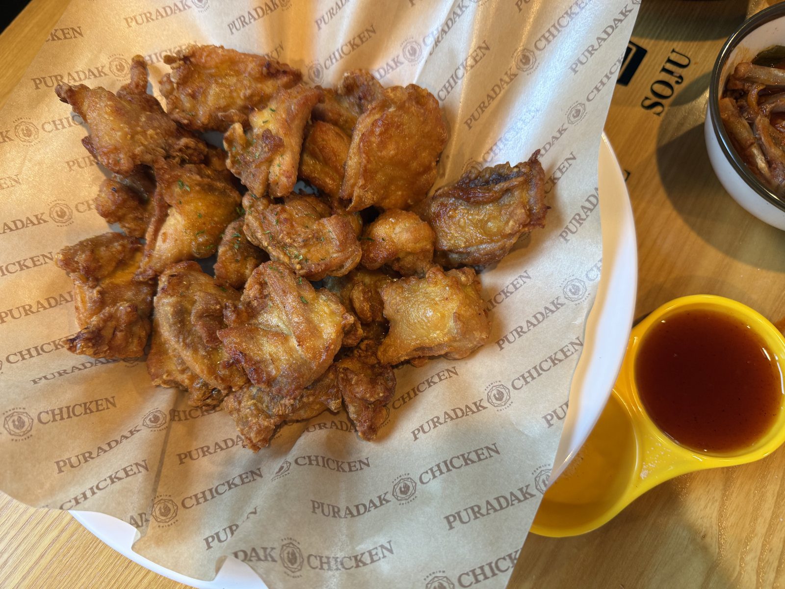 Puradak chicken boneless fried pieces, crisp and golden