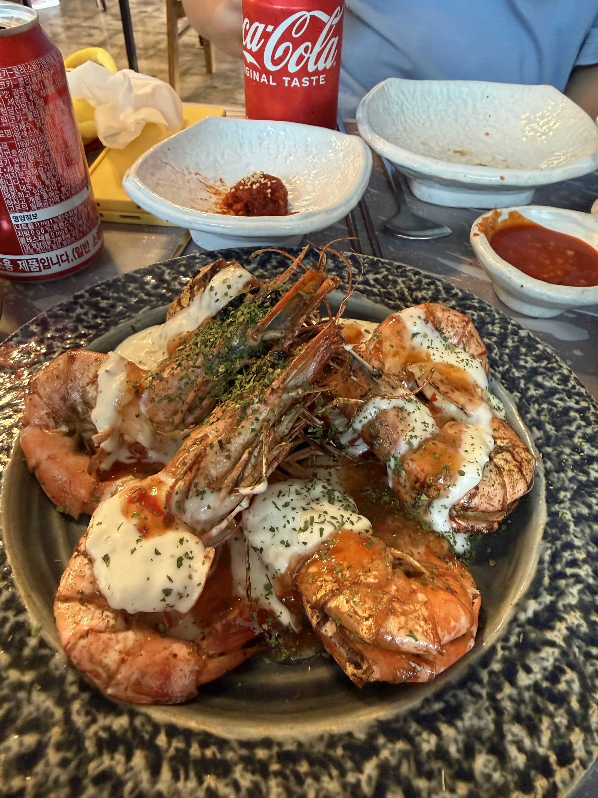 Grilled butter shrimp from the Samcheok snow crab set at Boss Daege