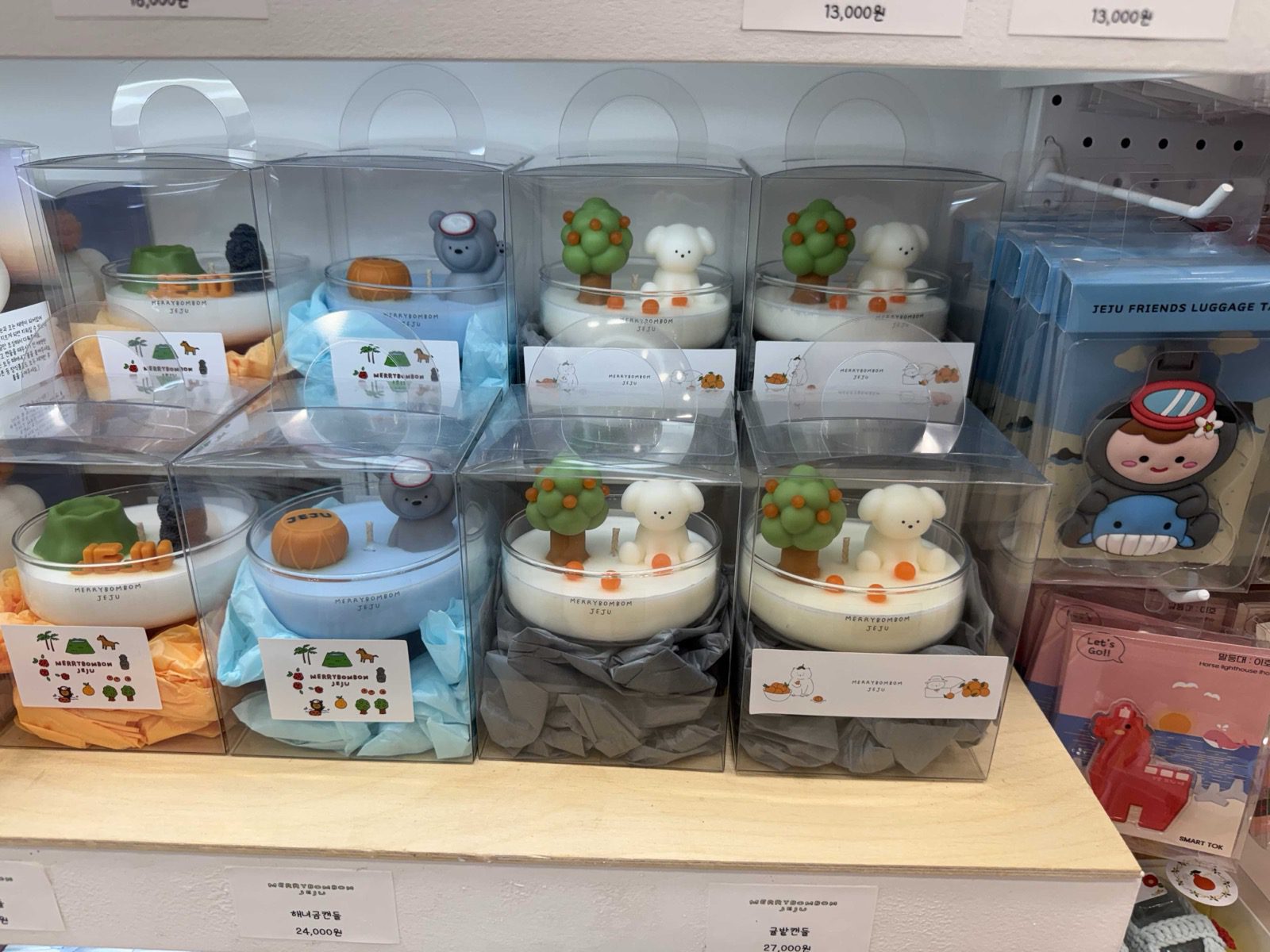Jeju tangerine candle souvenirs at Dongmun Market