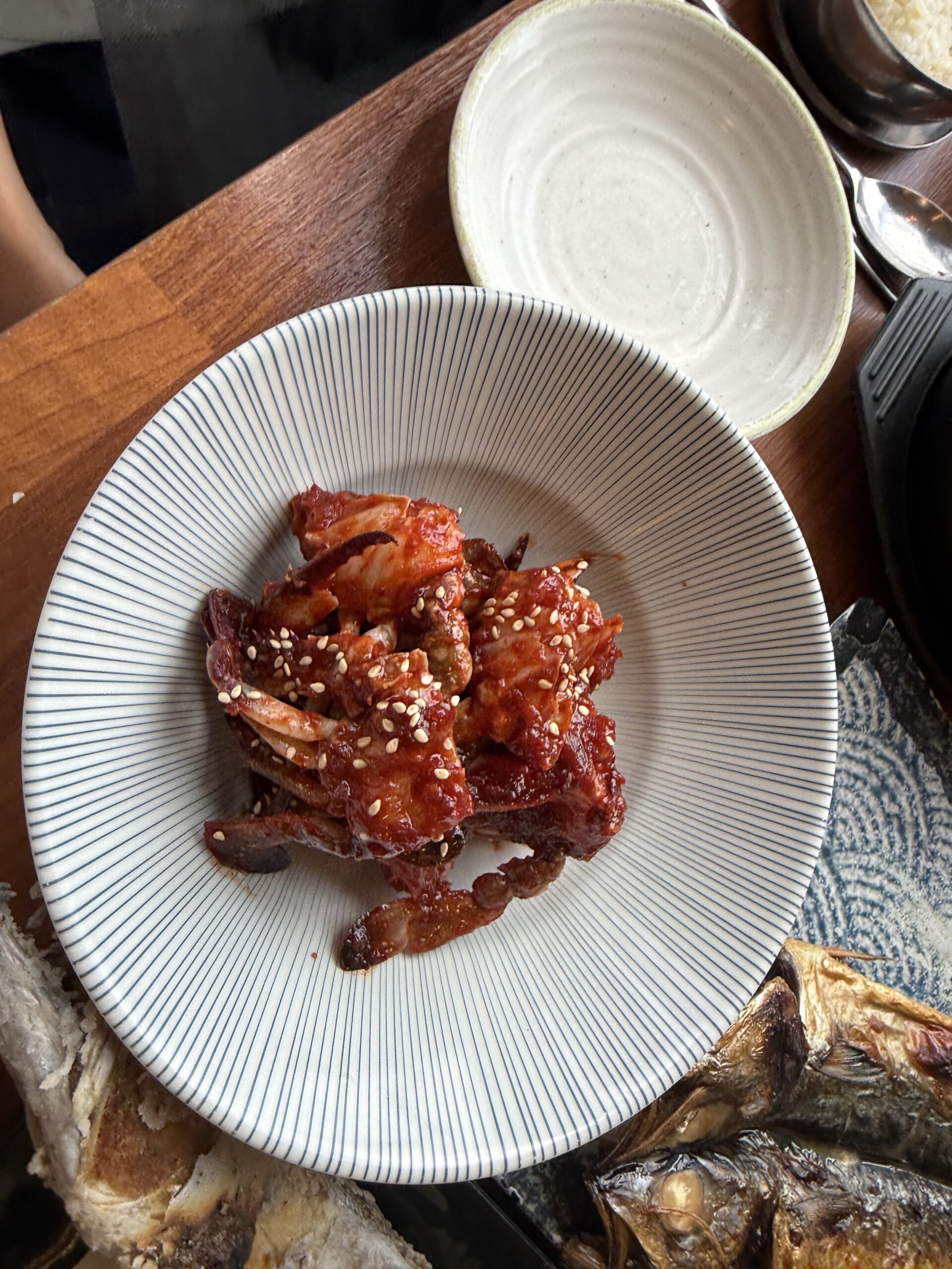 Spicy seasoned octopus side dish at Jeju Gwanghae Aewol