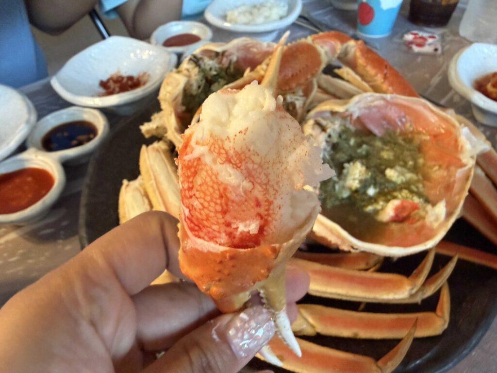 Meat from a snow crab leg